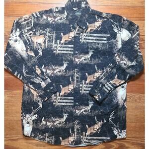 RedHead Shirt Mens Med Whitetail Deer Button Up Hunting Outdoors LS Cotton